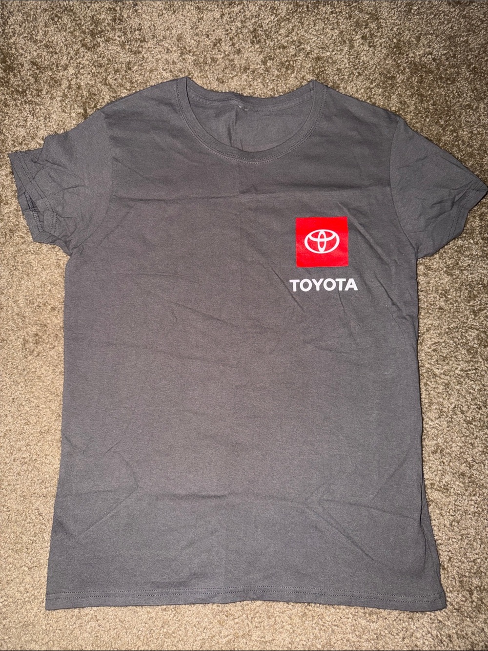 Toyota Women's Short-Sleeve Crew Tee in Charcoal with Red Logo